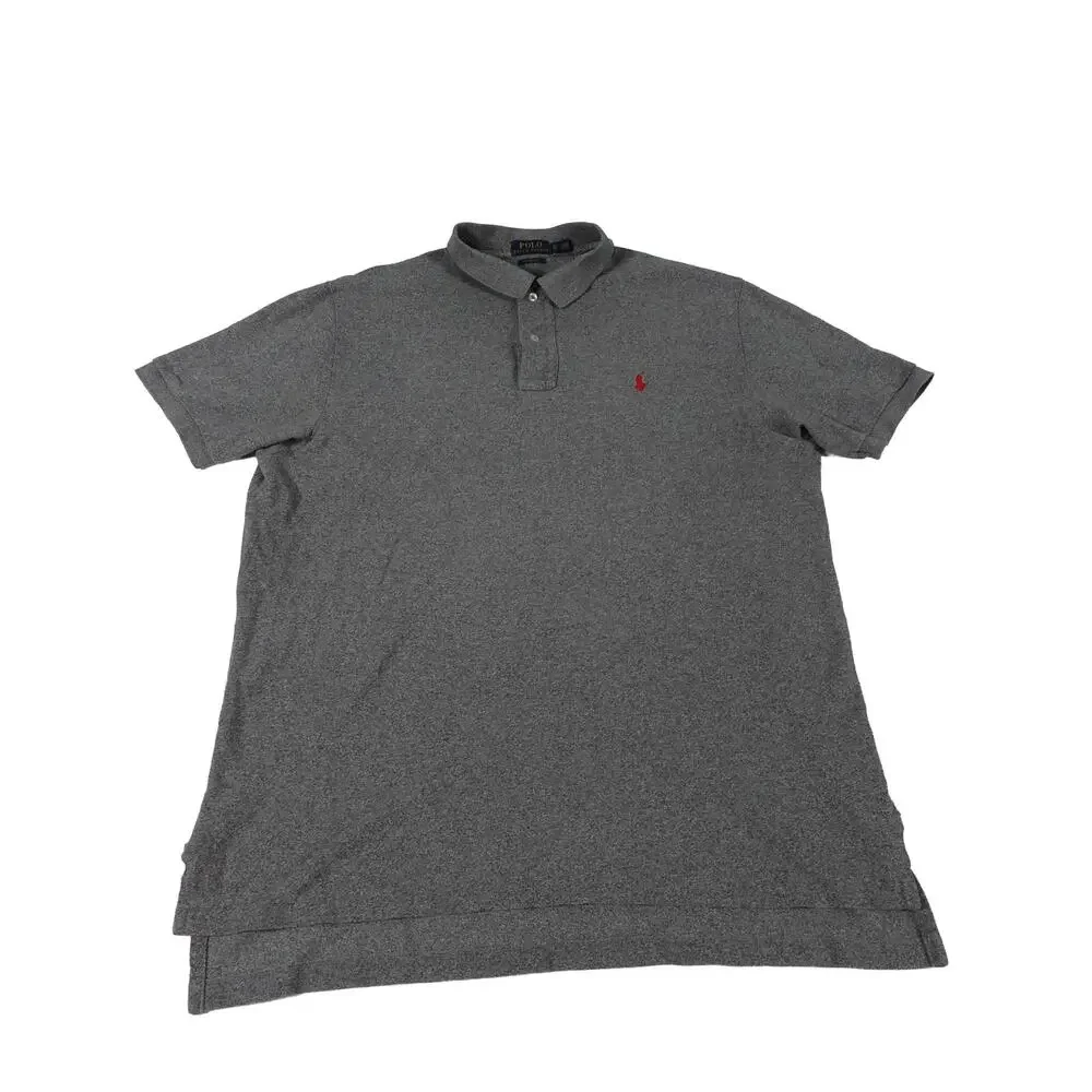 Ralph Lauren Cotton Gray Red Pony Golf Polo Shirt Men's Classic Fit XL